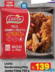 LEZİTA DONDURULMUŞ PİLİÇ JUMBO FİLETO 700 G fiyat ve kampanya bilgisi